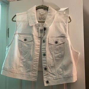 TORRID white denim vest jacket